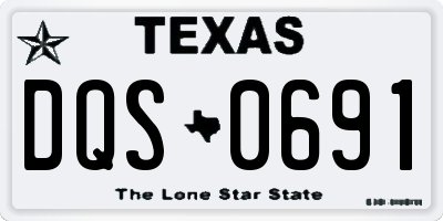 TX license plate DQS0691