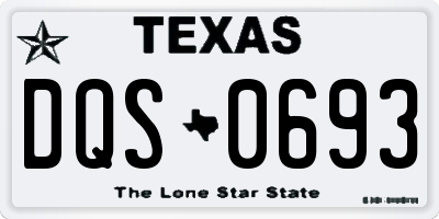 TX license plate DQS0693
