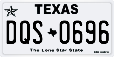 TX license plate DQS0696