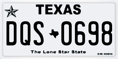 TX license plate DQS0698