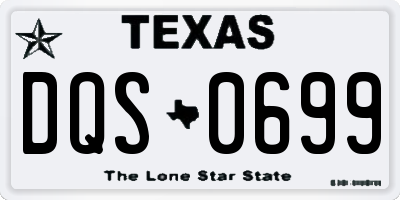 TX license plate DQS0699