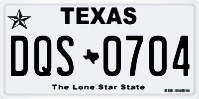 TX license plate DQS0704
