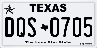 TX license plate DQS0705