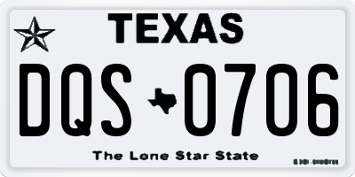 TX license plate DQS0706