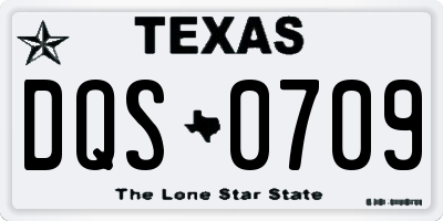 TX license plate DQS0709