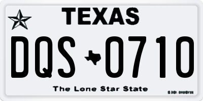 TX license plate DQS0710