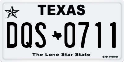 TX license plate DQS0711