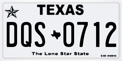 TX license plate DQS0712