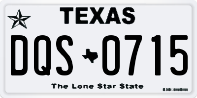 TX license plate DQS0715