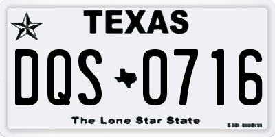 TX license plate DQS0716