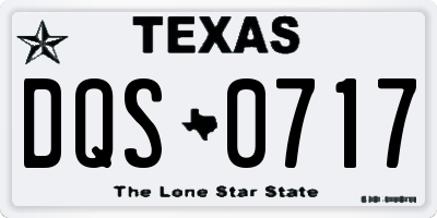 TX license plate DQS0717