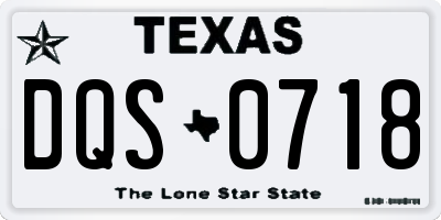 TX license plate DQS0718