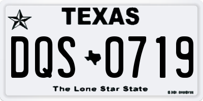 TX license plate DQS0719