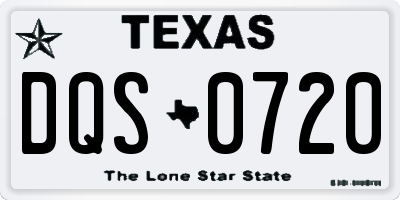 TX license plate DQS0720
