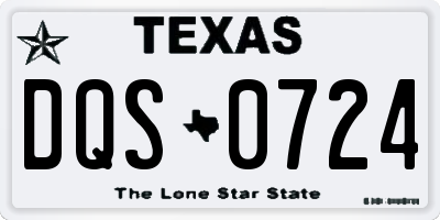 TX license plate DQS0724
