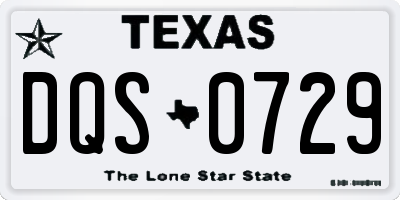 TX license plate DQS0729