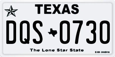 TX license plate DQS0730