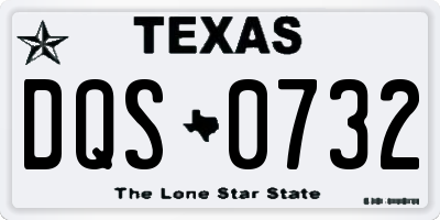TX license plate DQS0732