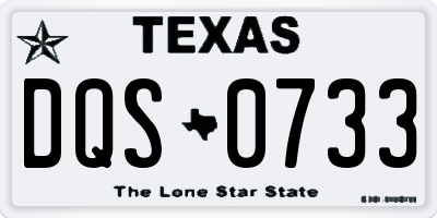 TX license plate DQS0733