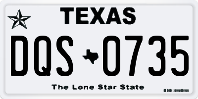 TX license plate DQS0735