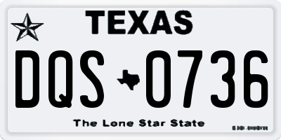 TX license plate DQS0736