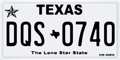 TX license plate DQS0740