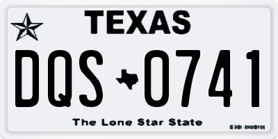 TX license plate DQS0741