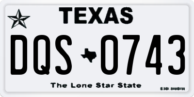 TX license plate DQS0743