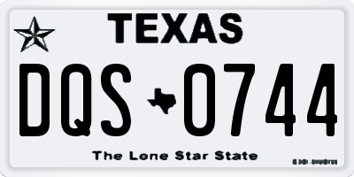 TX license plate DQS0744