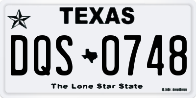 TX license plate DQS0748