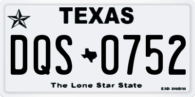 TX license plate DQS0752