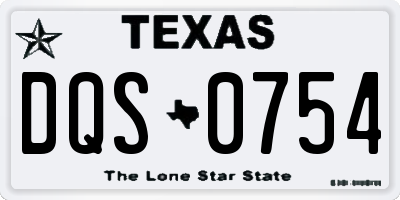 TX license plate DQS0754