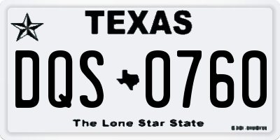 TX license plate DQS0760