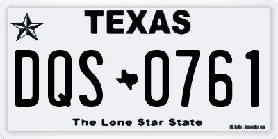 TX license plate DQS0761