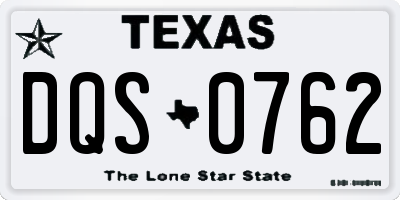 TX license plate DQS0762