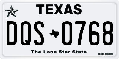 TX license plate DQS0768
