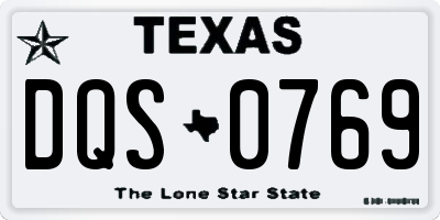 TX license plate DQS0769