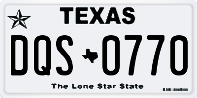 TX license plate DQS0770
