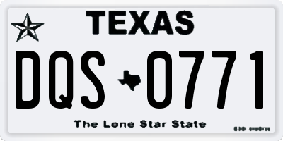 TX license plate DQS0771