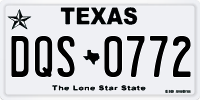 TX license plate DQS0772