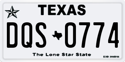 TX license plate DQS0774