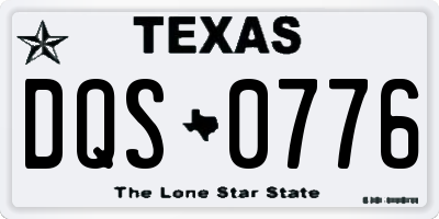 TX license plate DQS0776