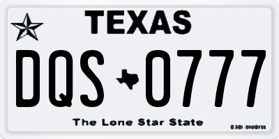 TX license plate DQS0777