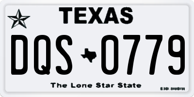 TX license plate DQS0779