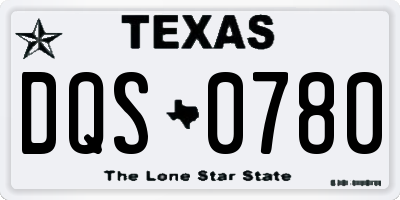 TX license plate DQS0780