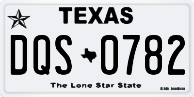 TX license plate DQS0782