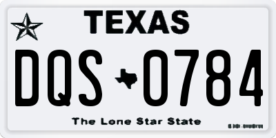 TX license plate DQS0784
