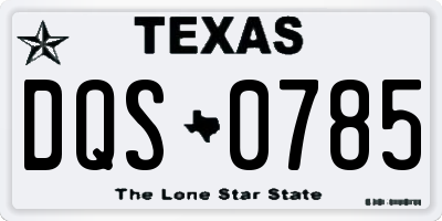 TX license plate DQS0785