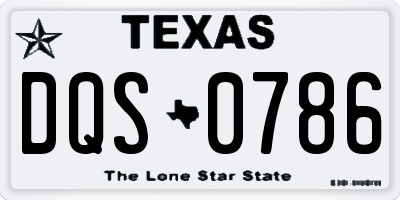 TX license plate DQS0786