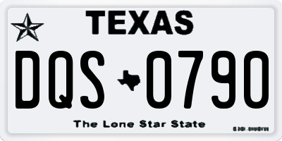 TX license plate DQS0790